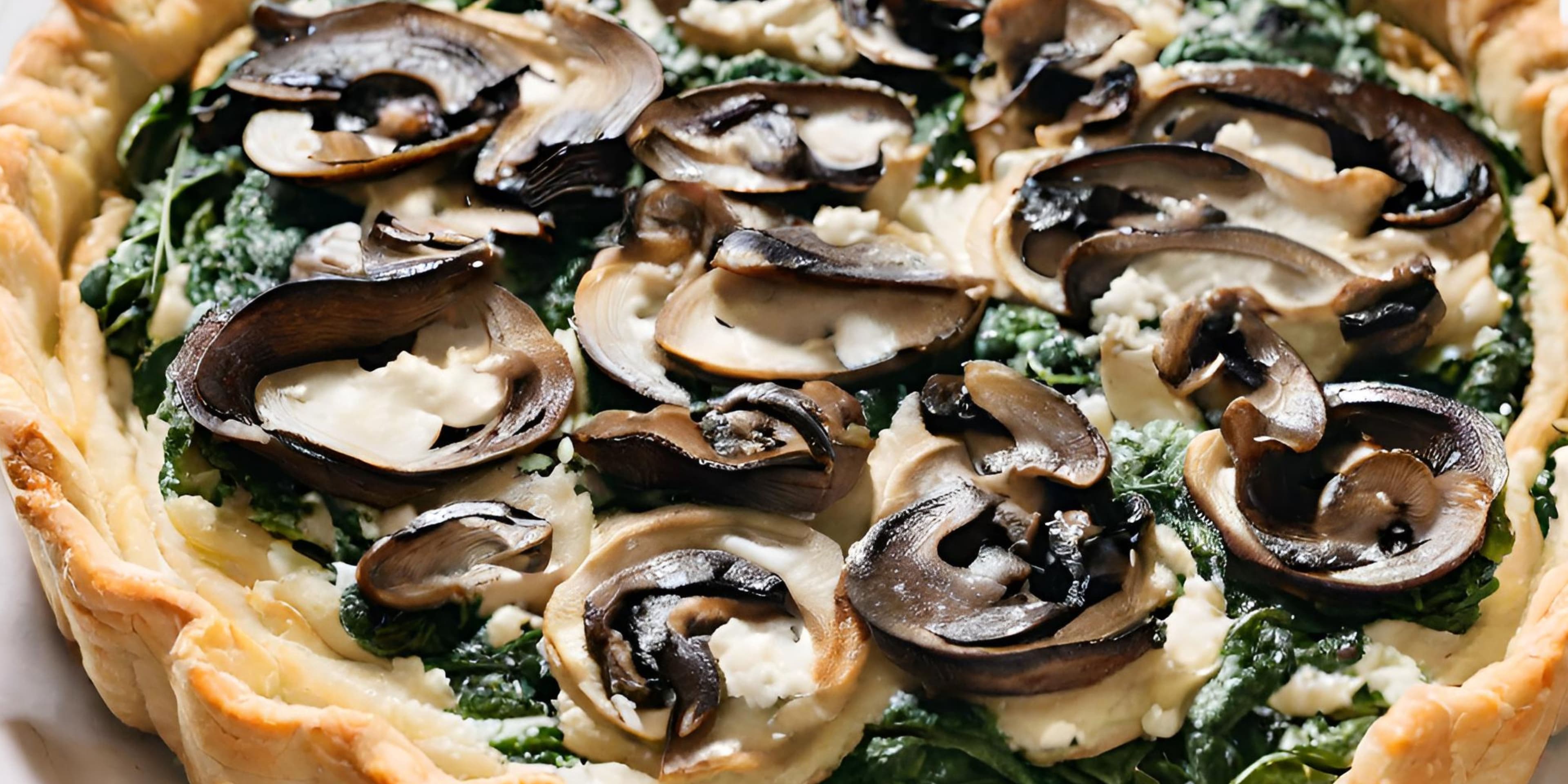 Tarte aux épinards à la ricotta et aux champignons sauvages
